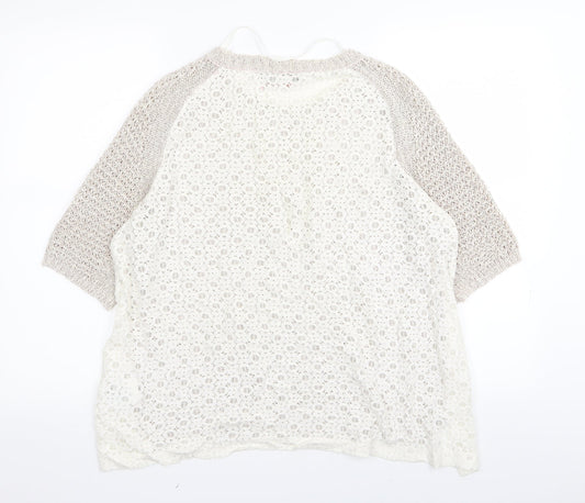 Quiz Womens Beige   Pullover Jumper Size 14