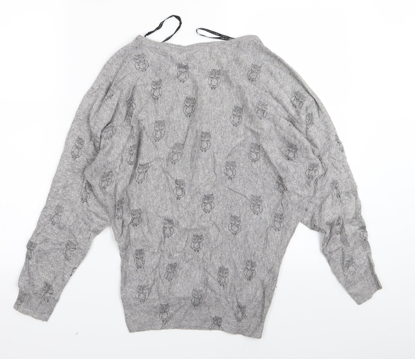 Womens UK Size 8 New Look Grey Basic T-Shirt