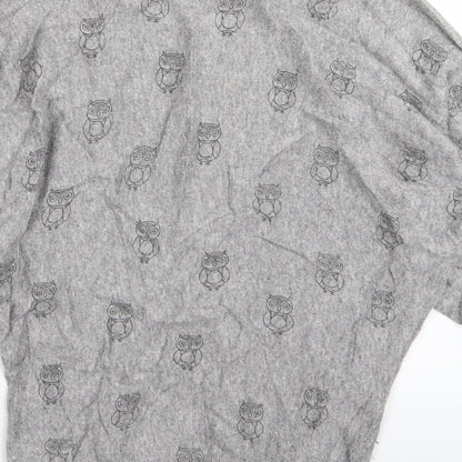 Womens UK Size 8 New Look Grey Basic T-Shirt
