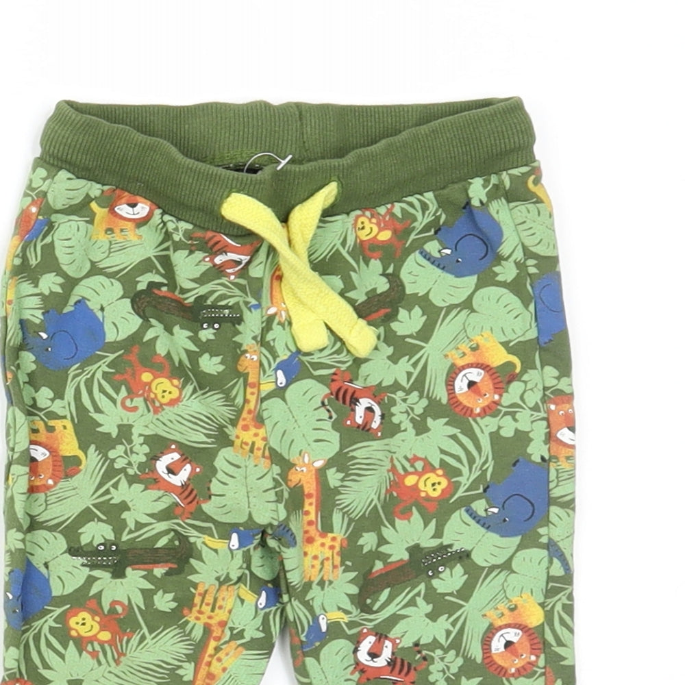 So Cute Boys Green Geometric  Jogger Trousers Size 6-9 Months