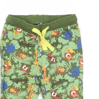 So Cute Boys Green Geometric  Jogger Trousers Size 6-9 Months