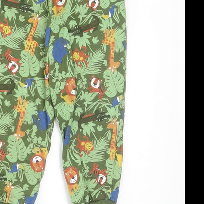 So Cute Boys Green Geometric  Jogger Trousers Size 6-9 Months