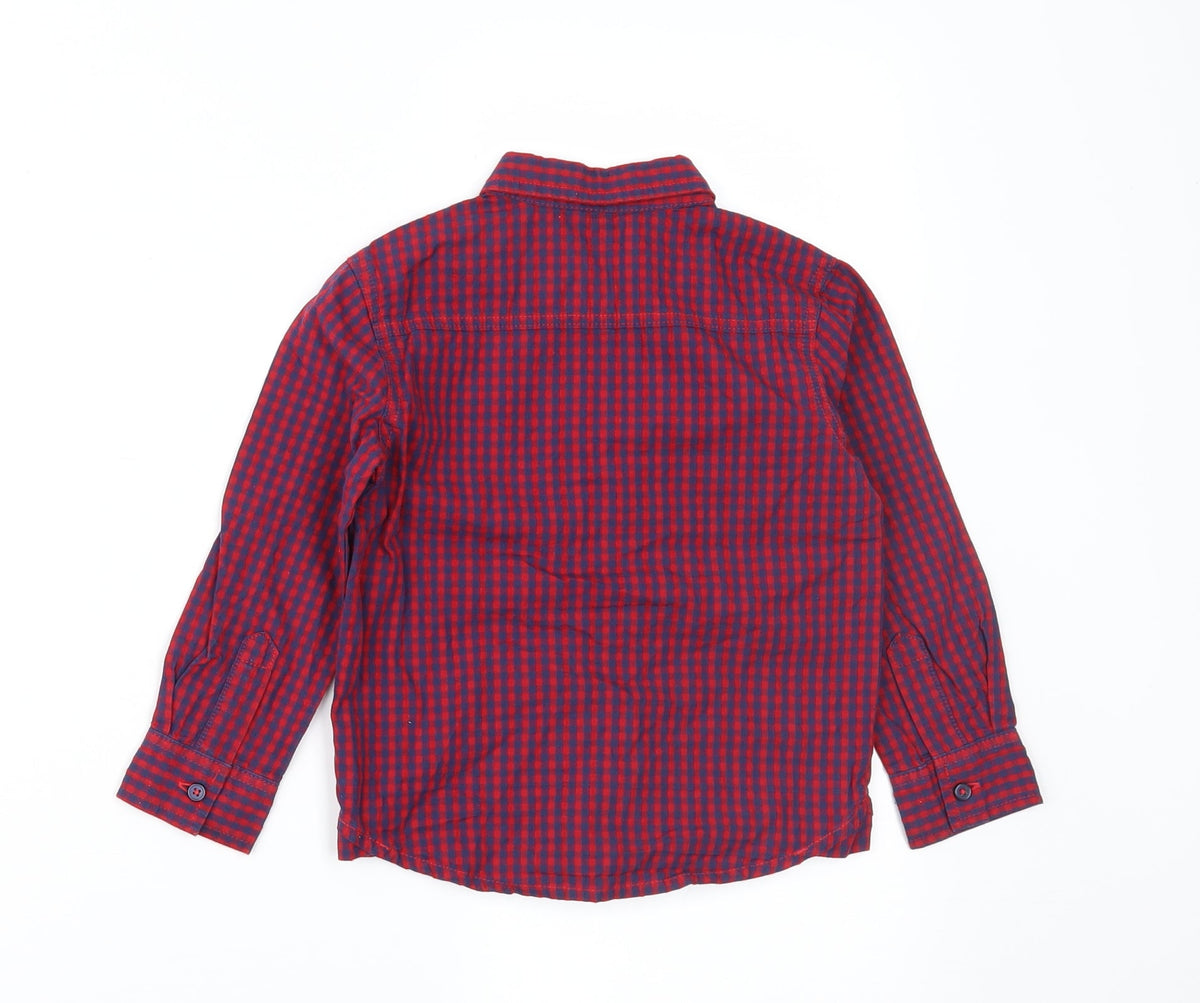 George Boys Red Check  Basic Button-Up Size 2-3 Years