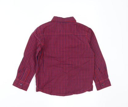 George Boys Red Check  Basic Button-Up Size 2-3 Years