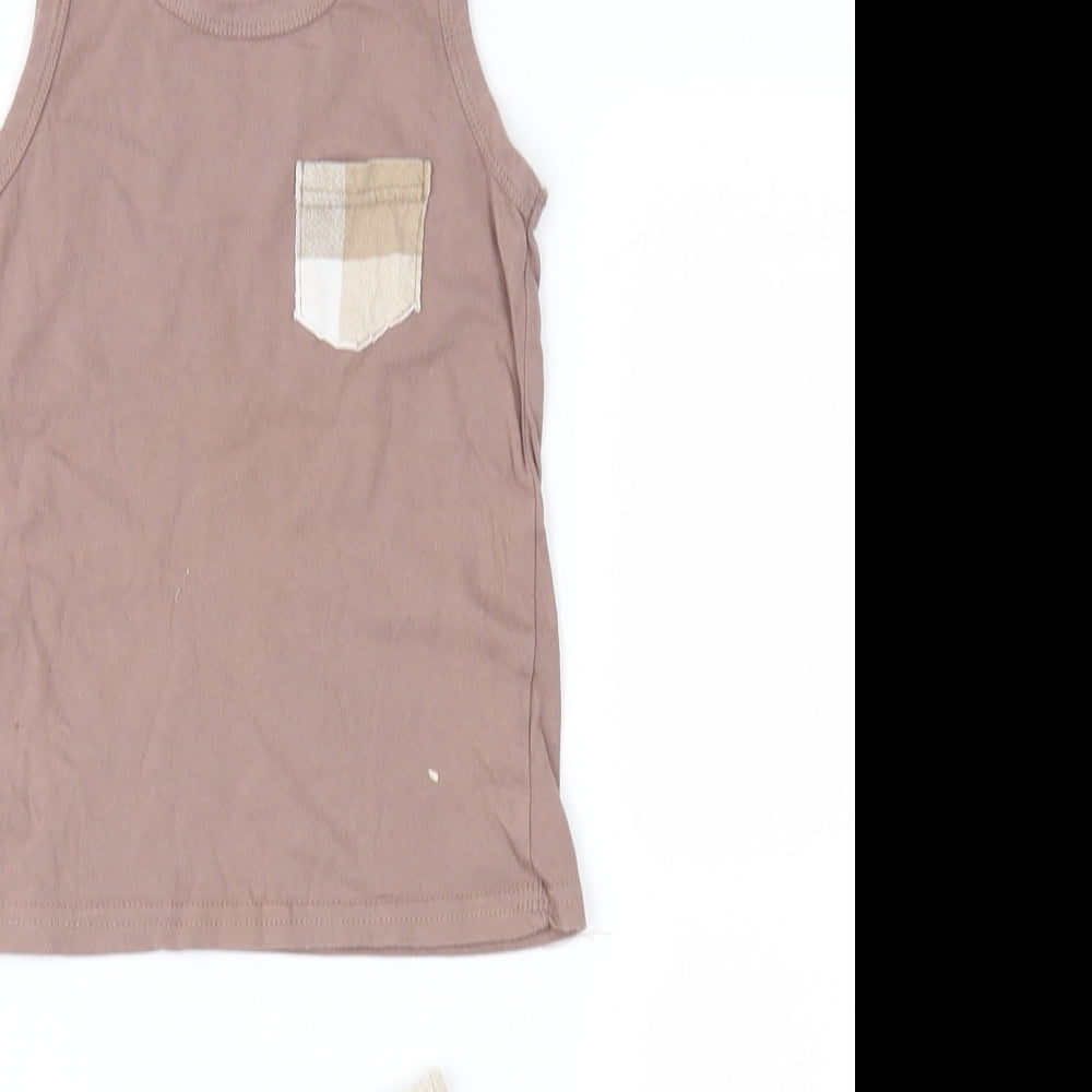 SheIn Boys Brown Check  Shorts Outfit/Set Size 18 Months