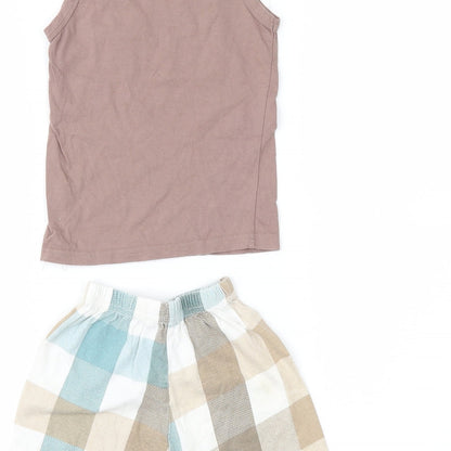 SheIn Boys Brown Check  Shorts Outfit/Set Size 18 Months