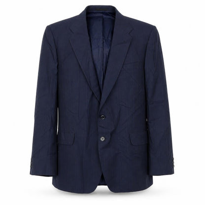 Chesterfield Mens Blue Striped  Jacket Suit Jacket Size 40