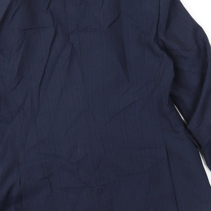 Chesterfield Mens Blue Striped  Jacket Suit Jacket Size 40