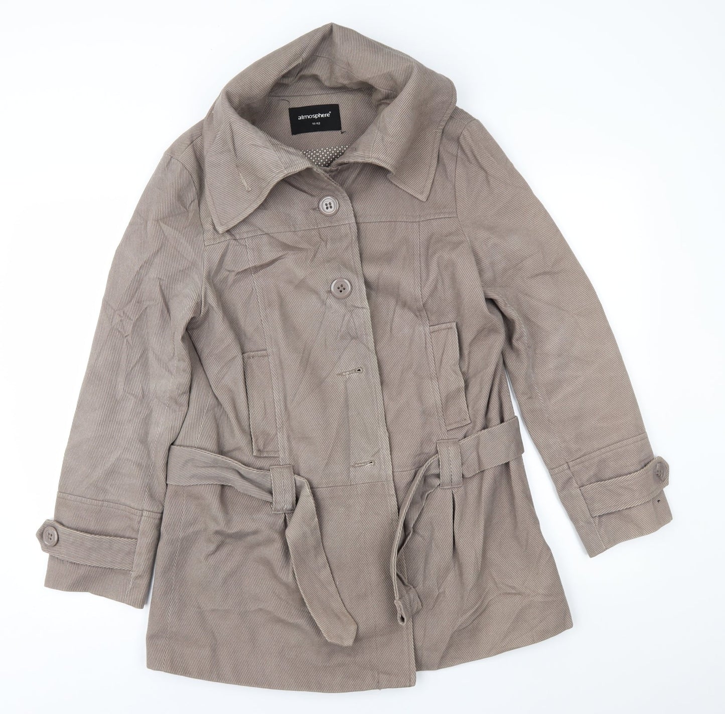 Womens UK Size 14 Atmosphere Brown Overcoat