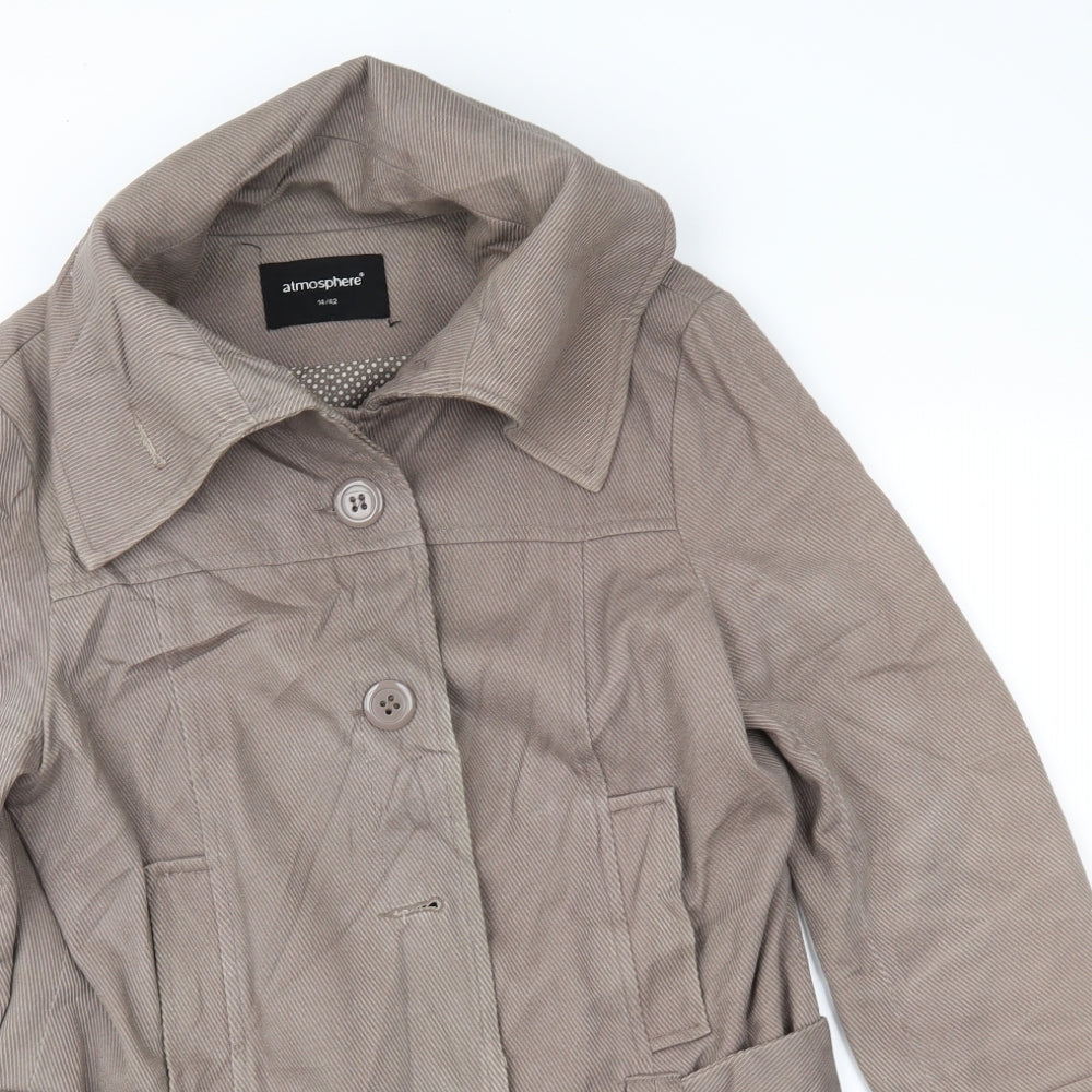 Womens UK Size 14 Atmosphere Brown Overcoat