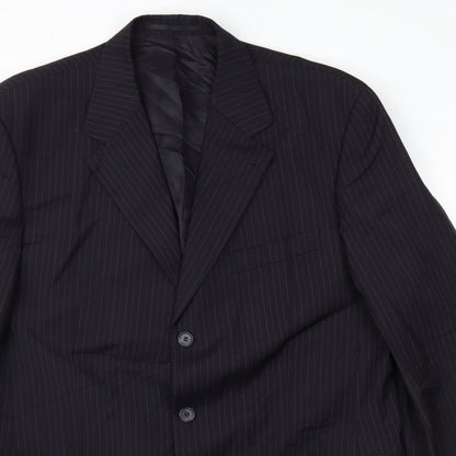 High and Mighty Mens Blue Striped  Jacket Suit Jacket Size 46