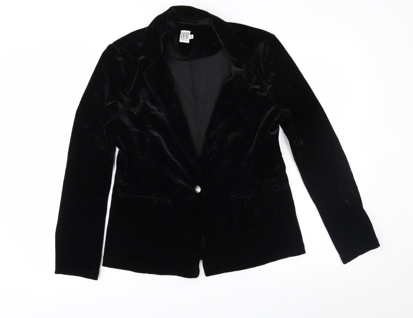 Saint Tropez Clothing Womens Black  Velour Jacket  Size M