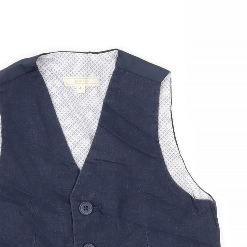 John Lewis Boys Blue   Jacket Waistcoat Size 4 Years