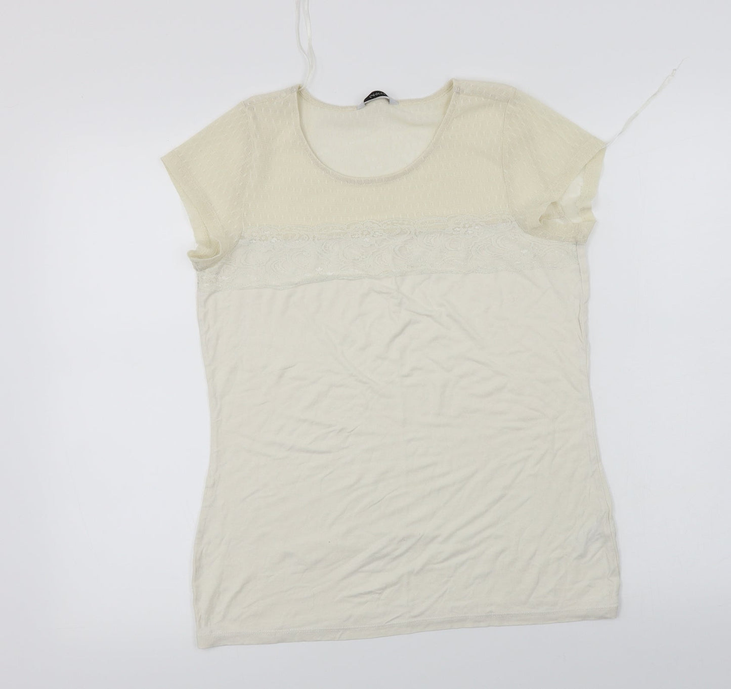 George  Womens Ivory   Basic T-Shirt Size 10