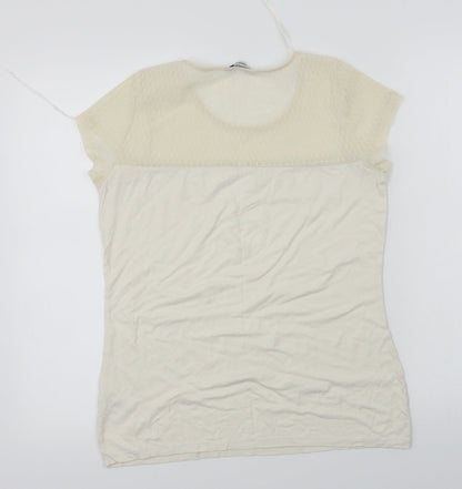George  Womens Ivory   Basic T-Shirt Size 10