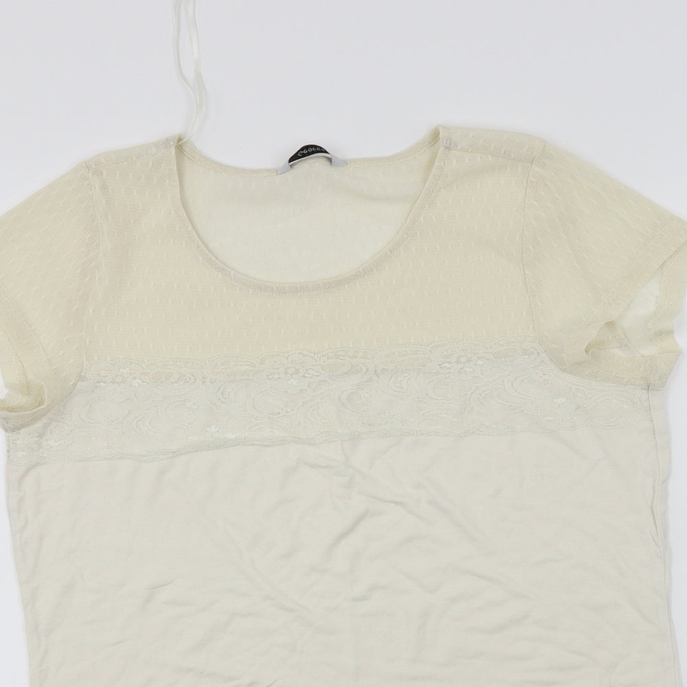 George  Womens Ivory   Basic T-Shirt Size 10
