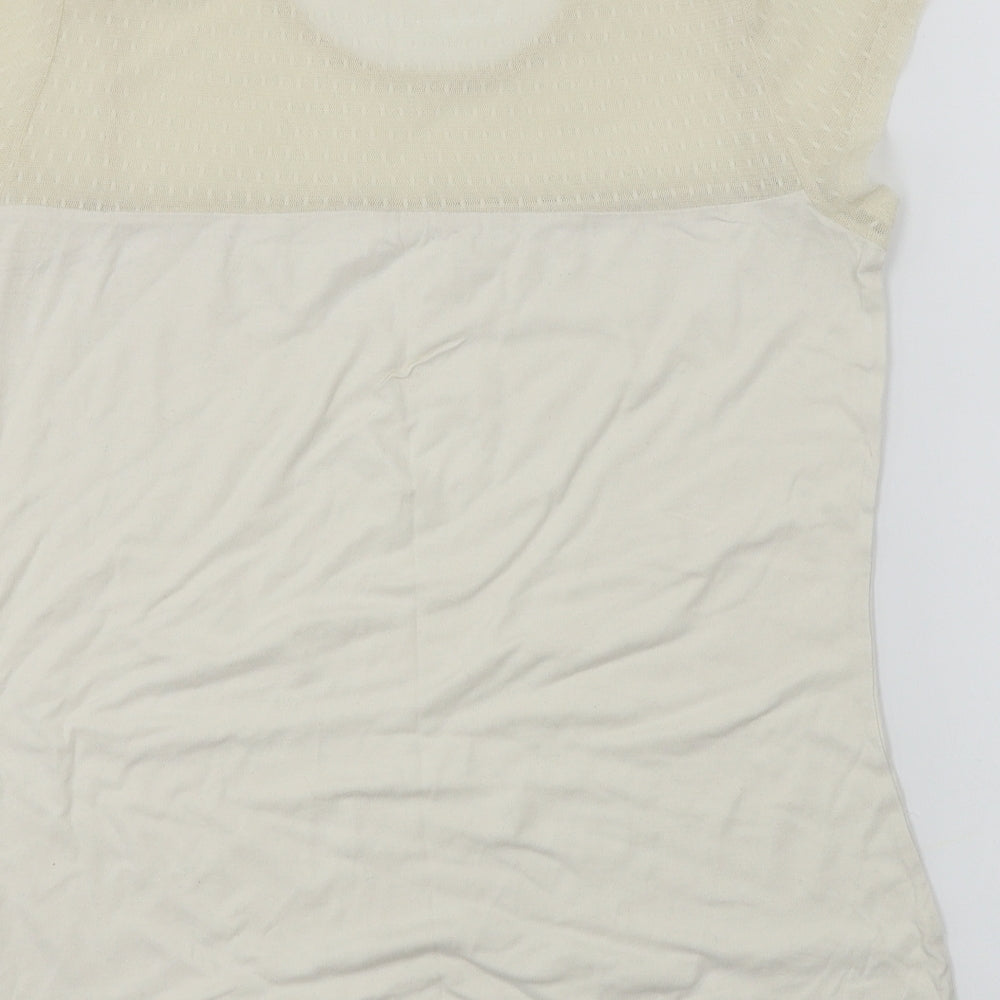 George  Womens Ivory   Basic T-Shirt Size 10