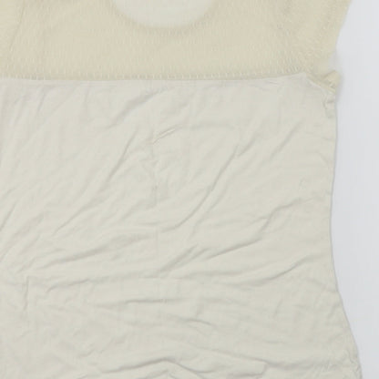 George  Womens Ivory   Basic T-Shirt Size 10