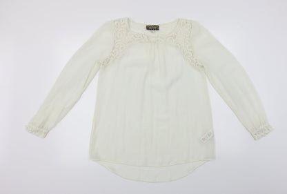Womens UK Size 8 NEXT Ivory Basic Blouse