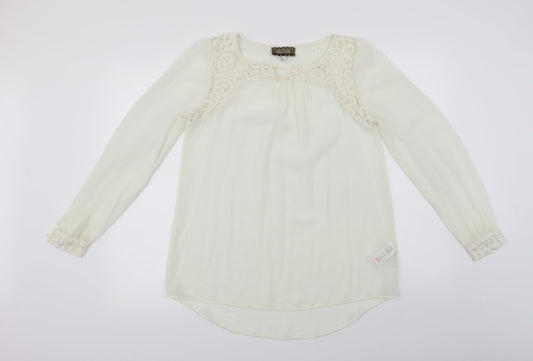 Womens UK Size 8 NEXT Ivory Basic Blouse