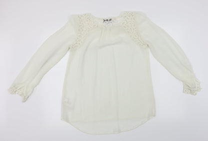 Womens UK Size 8 NEXT Ivory Basic Blouse