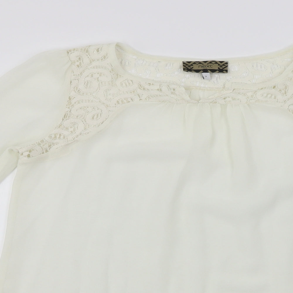 Womens UK Size 8 NEXT Ivory Basic Blouse