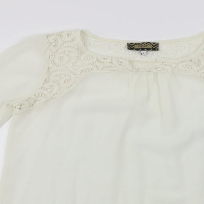 Womens UK Size 8 NEXT Ivory Basic Blouse