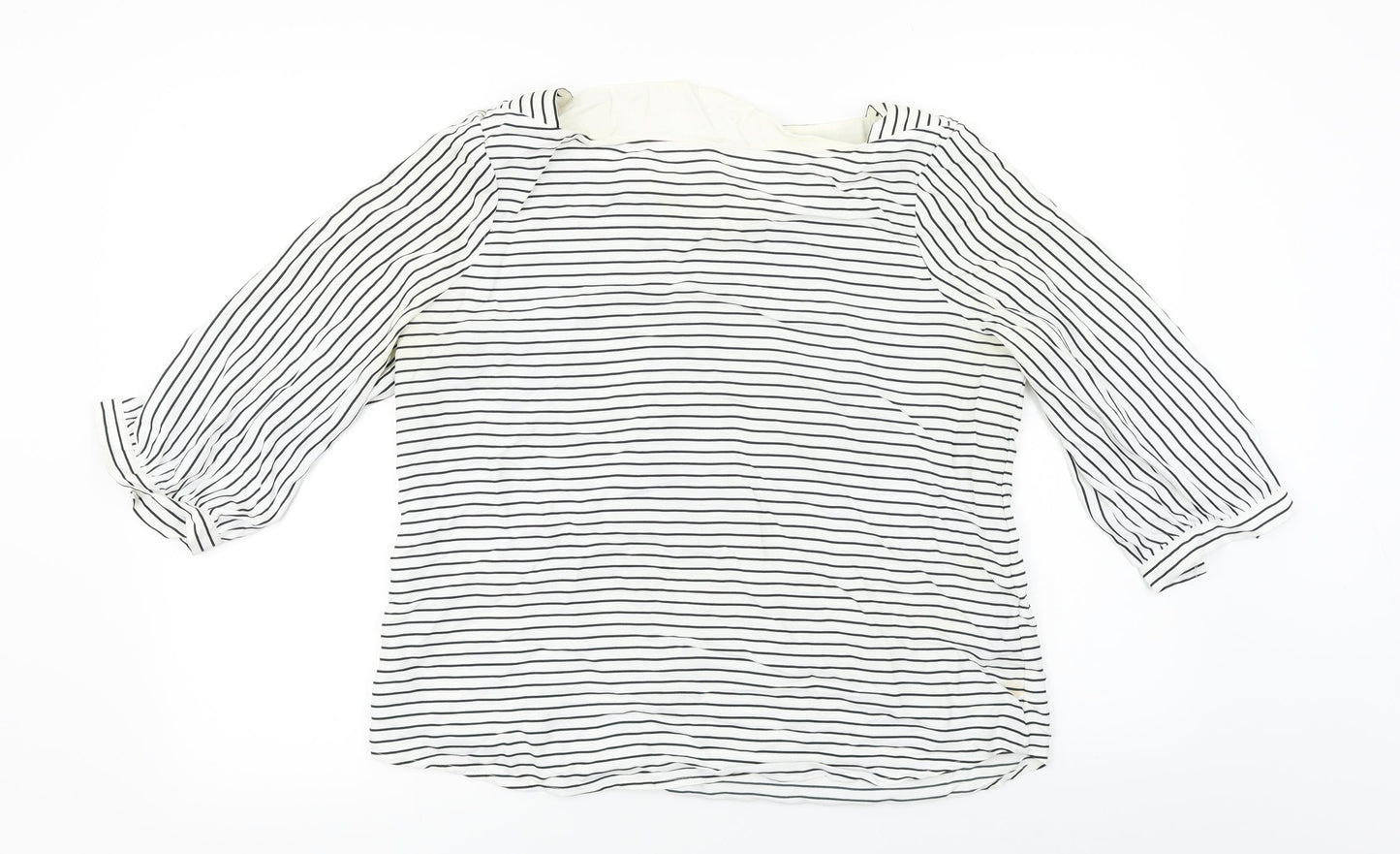 Precis  Womens White Striped  Basic Blouse Size 14