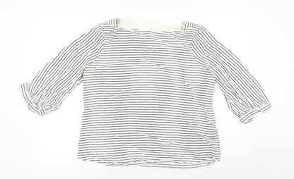 Precis  Womens White Striped  Basic Blouse Size 14