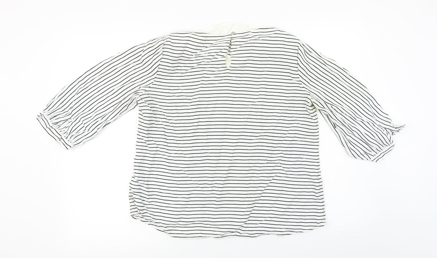 Precis  Womens White Striped  Basic Blouse Size 14