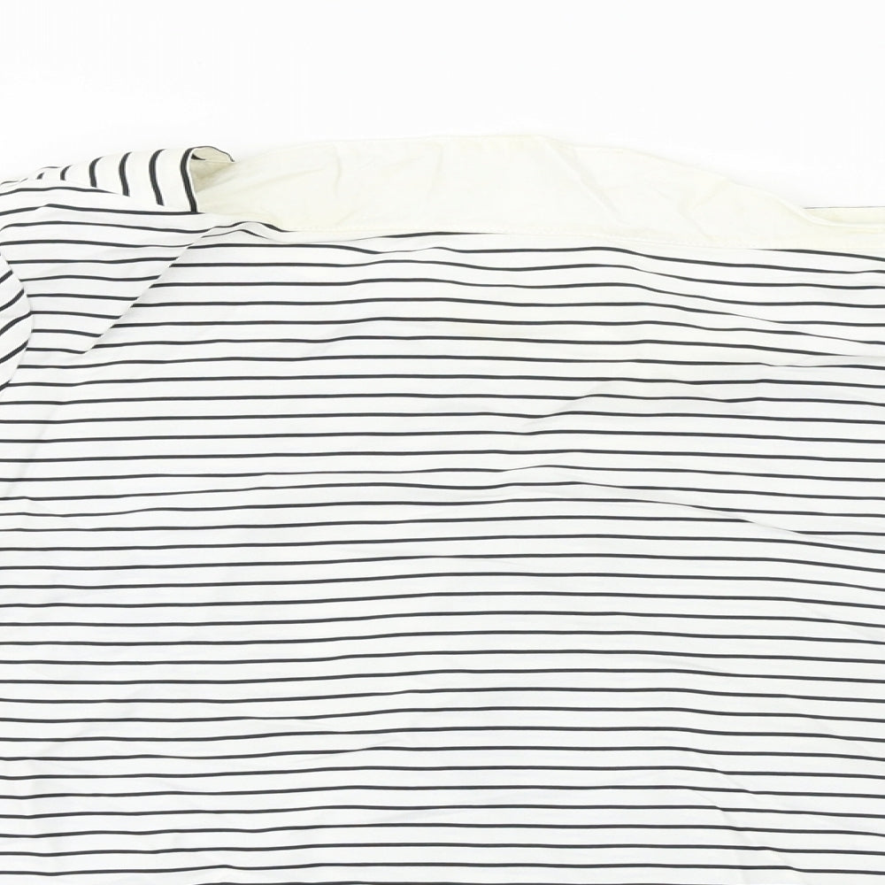 Precis  Womens White Striped  Basic Blouse Size 14
