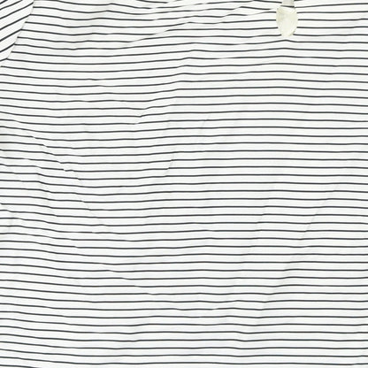 Precis  Womens White Striped  Basic Blouse Size 14