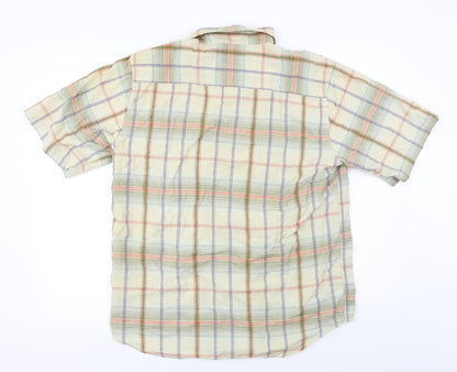 Mens UK Size M Cotton Traders Yellow  Button-Up Short Sleeve Casual Shirt