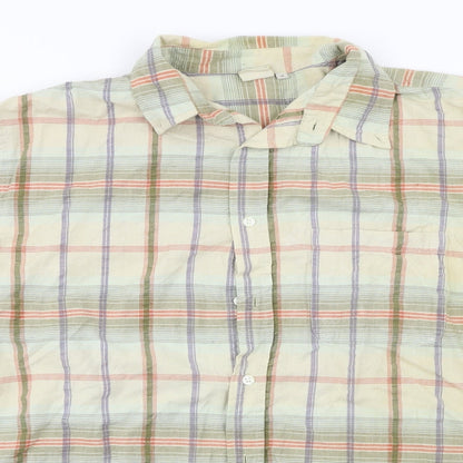 Mens UK Size M Cotton Traders Yellow  Button-Up Short Sleeve Casual Shirt