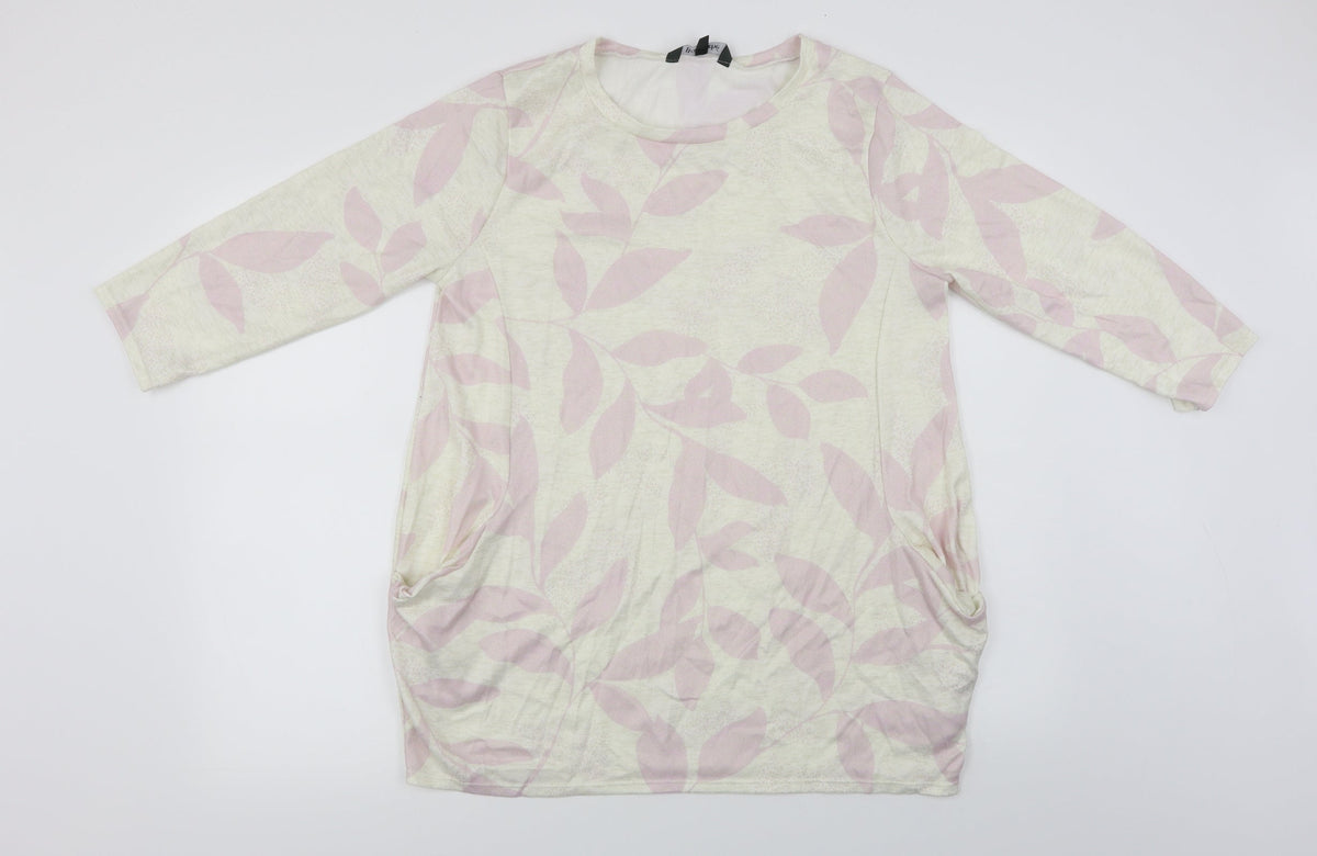 Bonmarché Womens Ivory Floral Pullover Jumper Size 14