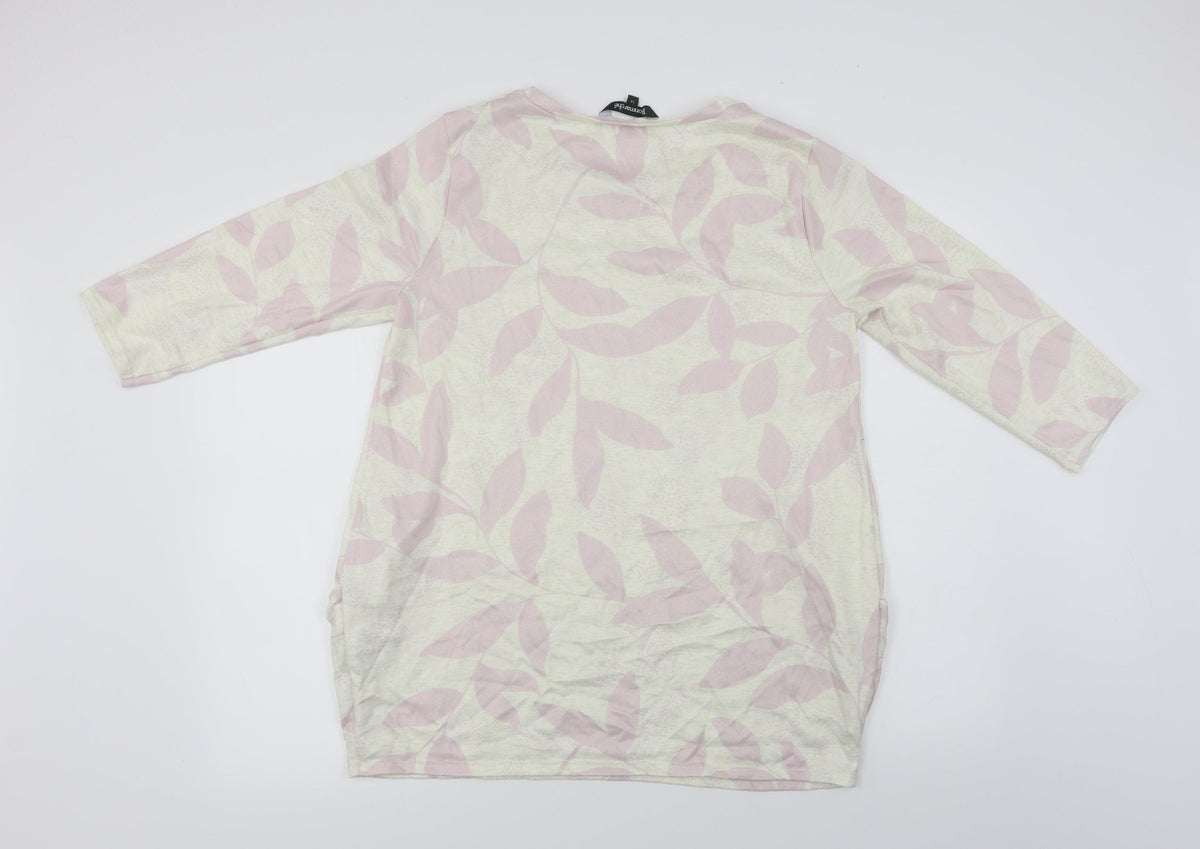 Bonmarché Womens Ivory Floral Pullover Jumper Size 14