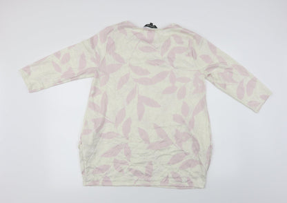 Bonmarché Womens Ivory Floral Pullover Jumper Size 14
