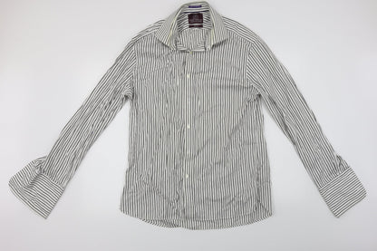 Sartorial  Mens White Striped   Button-Up Size XL