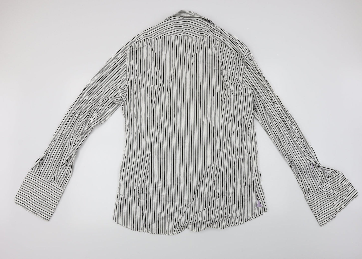 Sartorial  Mens White Striped   Button-Up Size XL