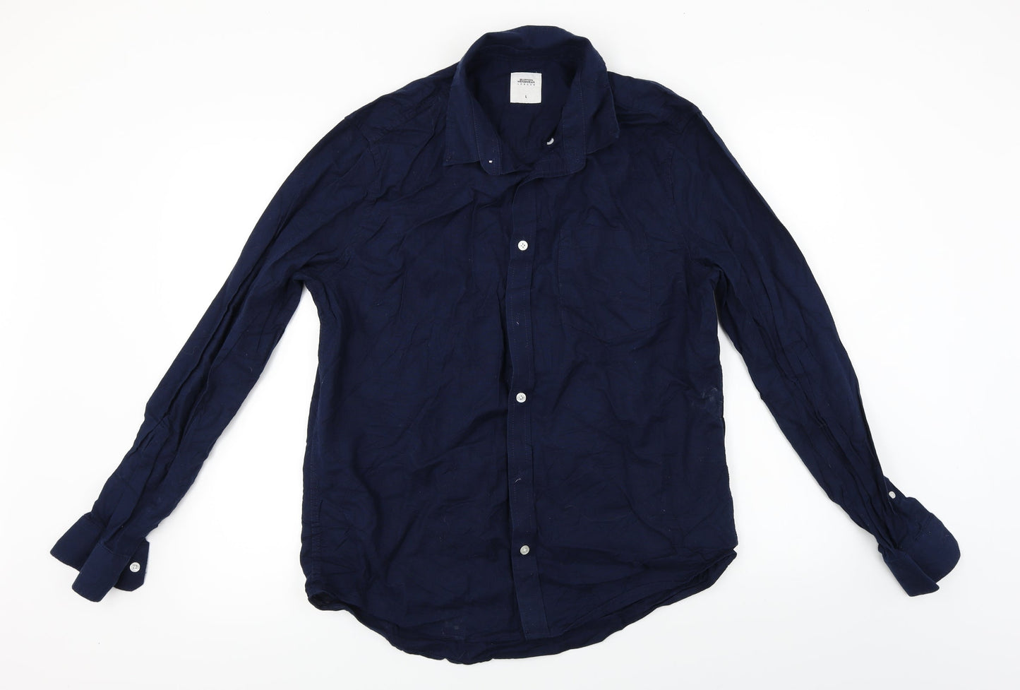 Mens UK Size L Burton Blue  Button-Up Long Sleeve Casual Shirt