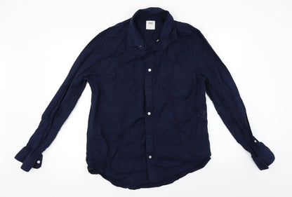 Mens UK Size L Burton Blue  Button-Up Long Sleeve Casual Shirt