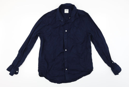Mens UK Size L Burton Blue  Button-Up Long Sleeve Casual Shirt