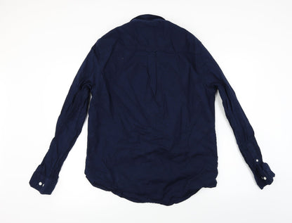Mens UK Size L Burton Blue  Button-Up Long Sleeve Casual Shirt