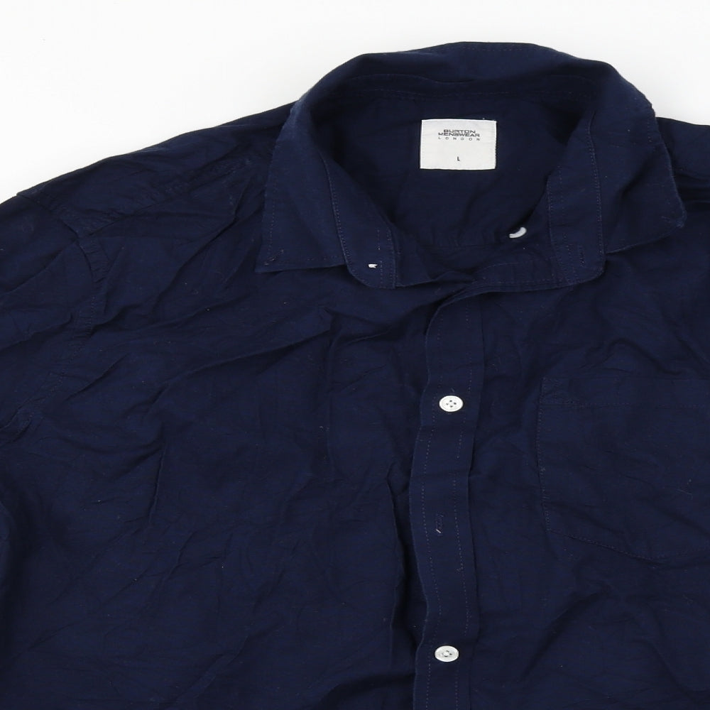 Mens UK Size L Burton Blue  Button-Up Long Sleeve Casual Shirt