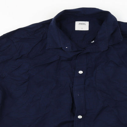 Mens UK Size L Burton Blue  Button-Up Long Sleeve Casual Shirt