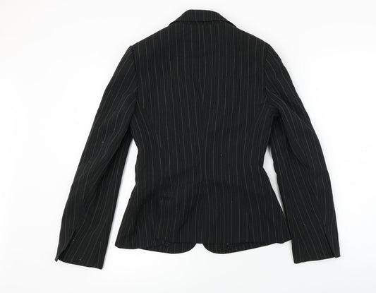 Oasis  Womens Black Striped  Jacket Blazer Size 8