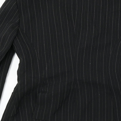 Oasis  Womens Black Striped  Jacket Blazer Size 8