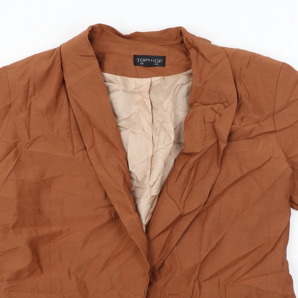 Topshop  Womens Brown   Jacket Blazer Size 8