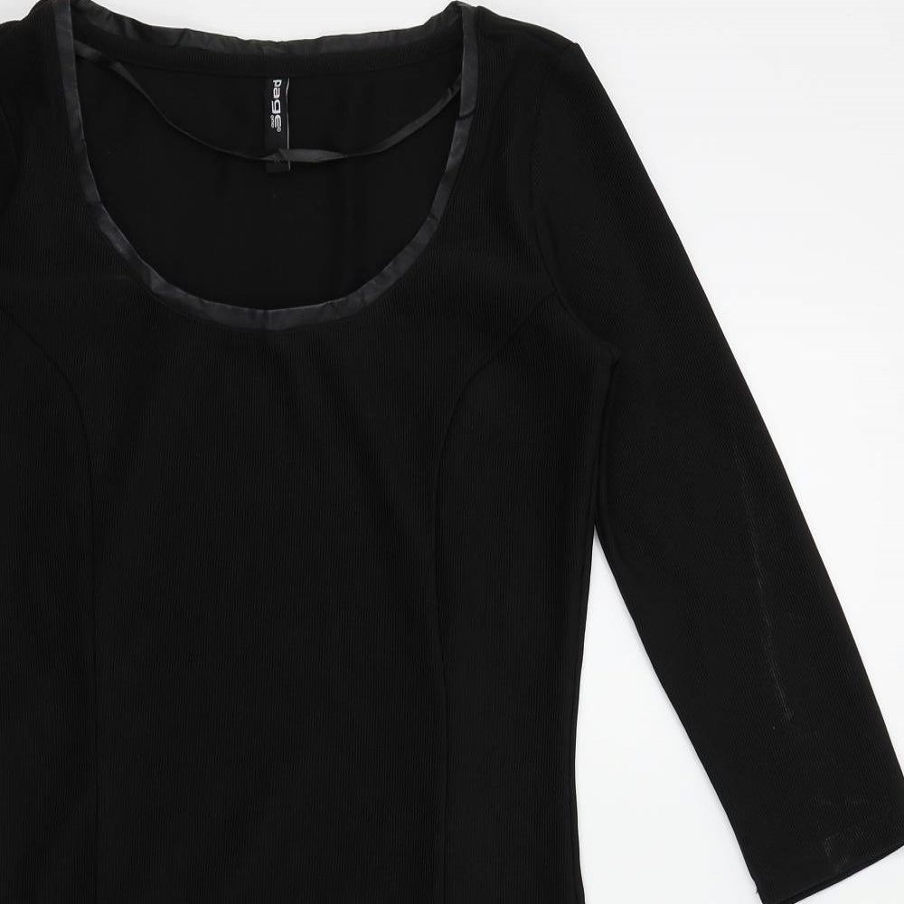 page one Womens Black Colourblock  A-Line  Size M
