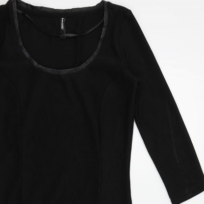 page one Womens Black Colourblock  A-Line  Size M